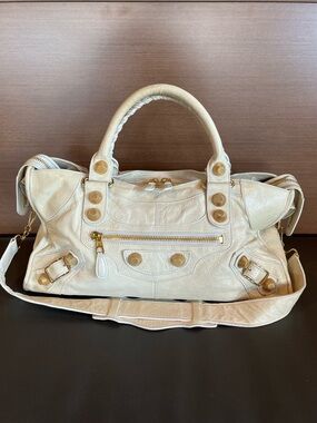 BALENCIAGA 2007 Giant 21 Gold Hardware Motocross S Large City Bag